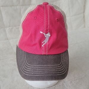 Top of the World Pink and Gray Hat with Embroidered Detail